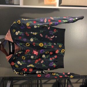 Alice & Olivia cropped embroidered bomber jacket